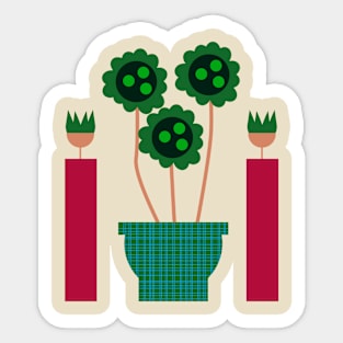 Retro houseplants Sticker